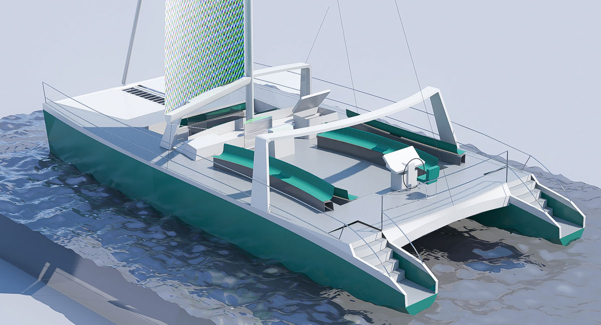 Render 3d para diseño naval realizado con infografía 3D. Diseño naval 3D.