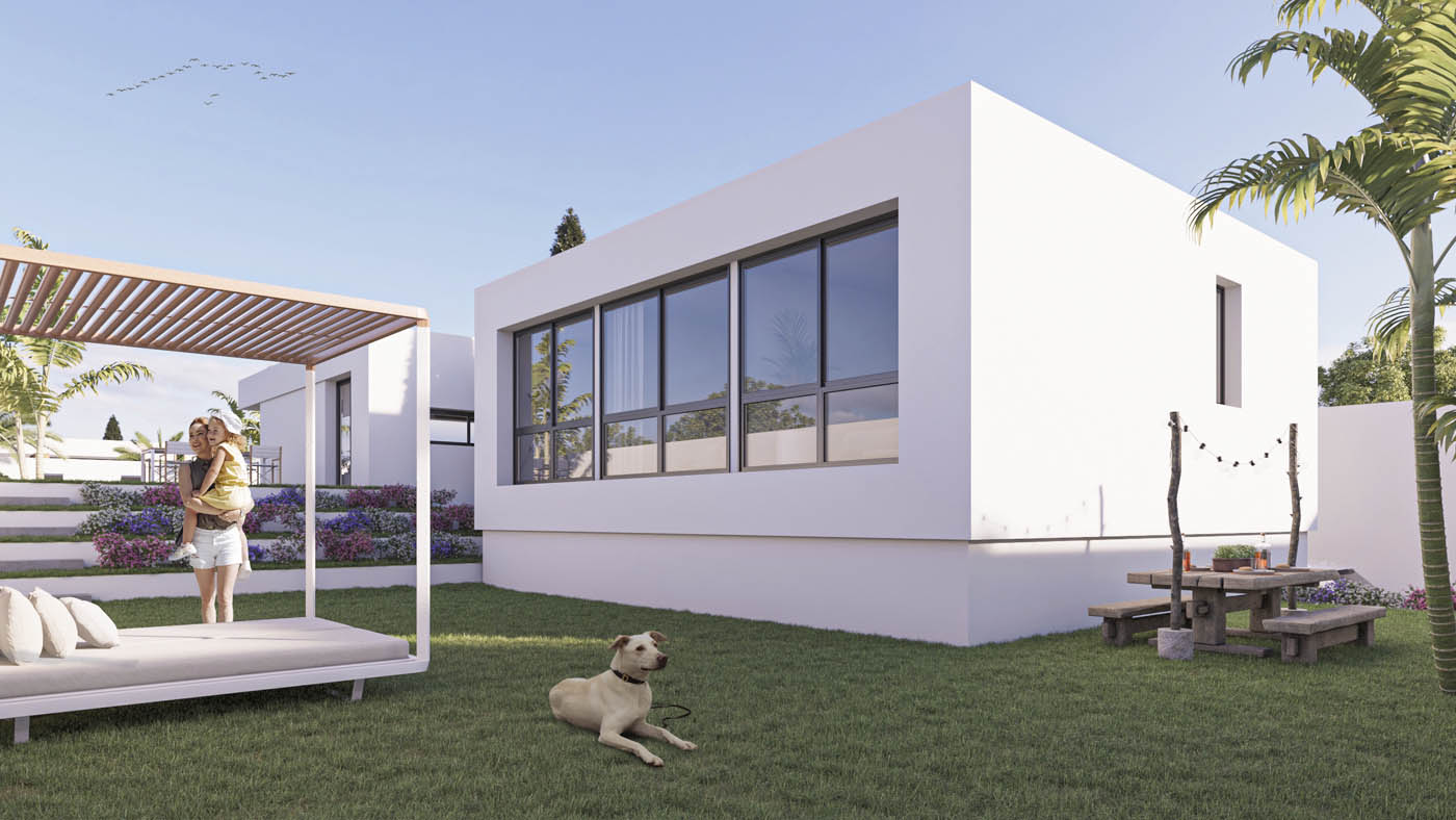 Render de arquitectura 3D de una vivienda