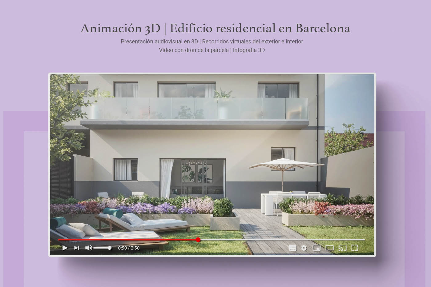 Animación 3D de un edificio plurifamiliar en Barcelona