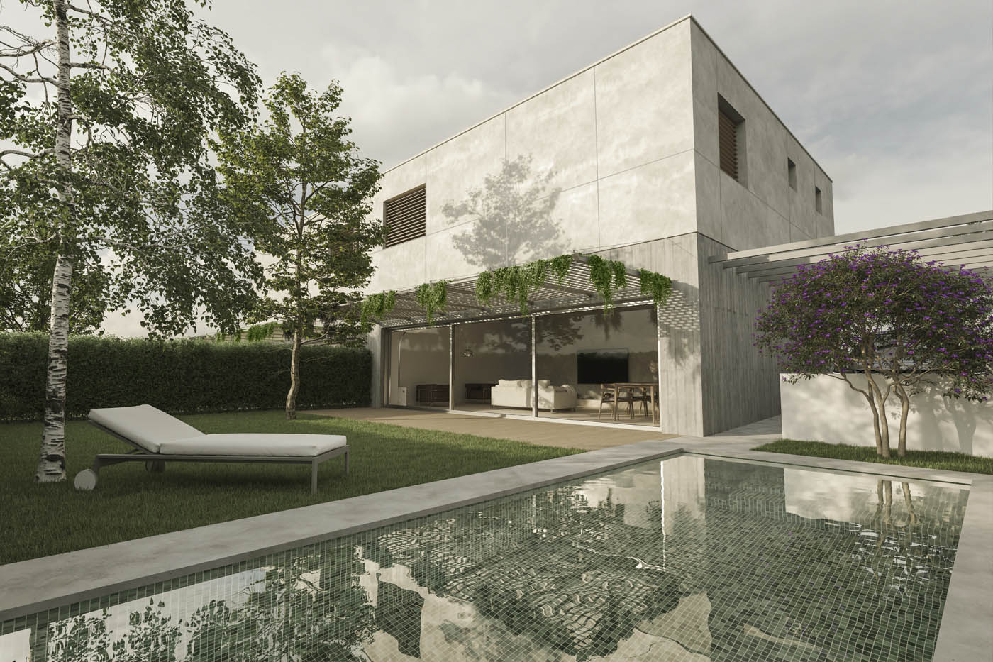 Renders 3D de un conjunto de cuatro viviendas en Madrid