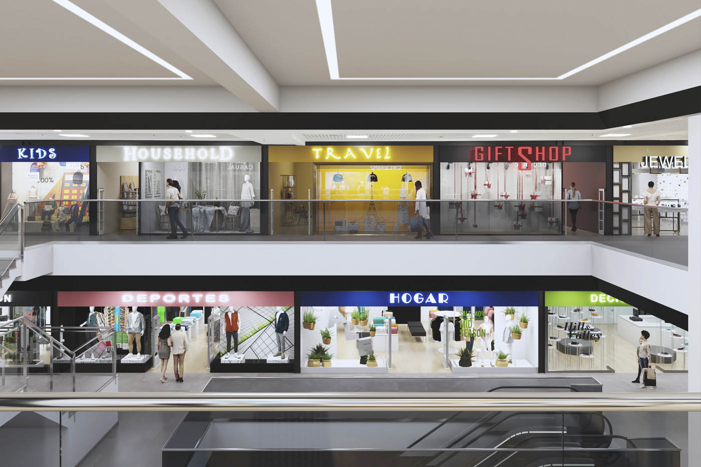 Render 3D de un Centro Comercial en Murcia