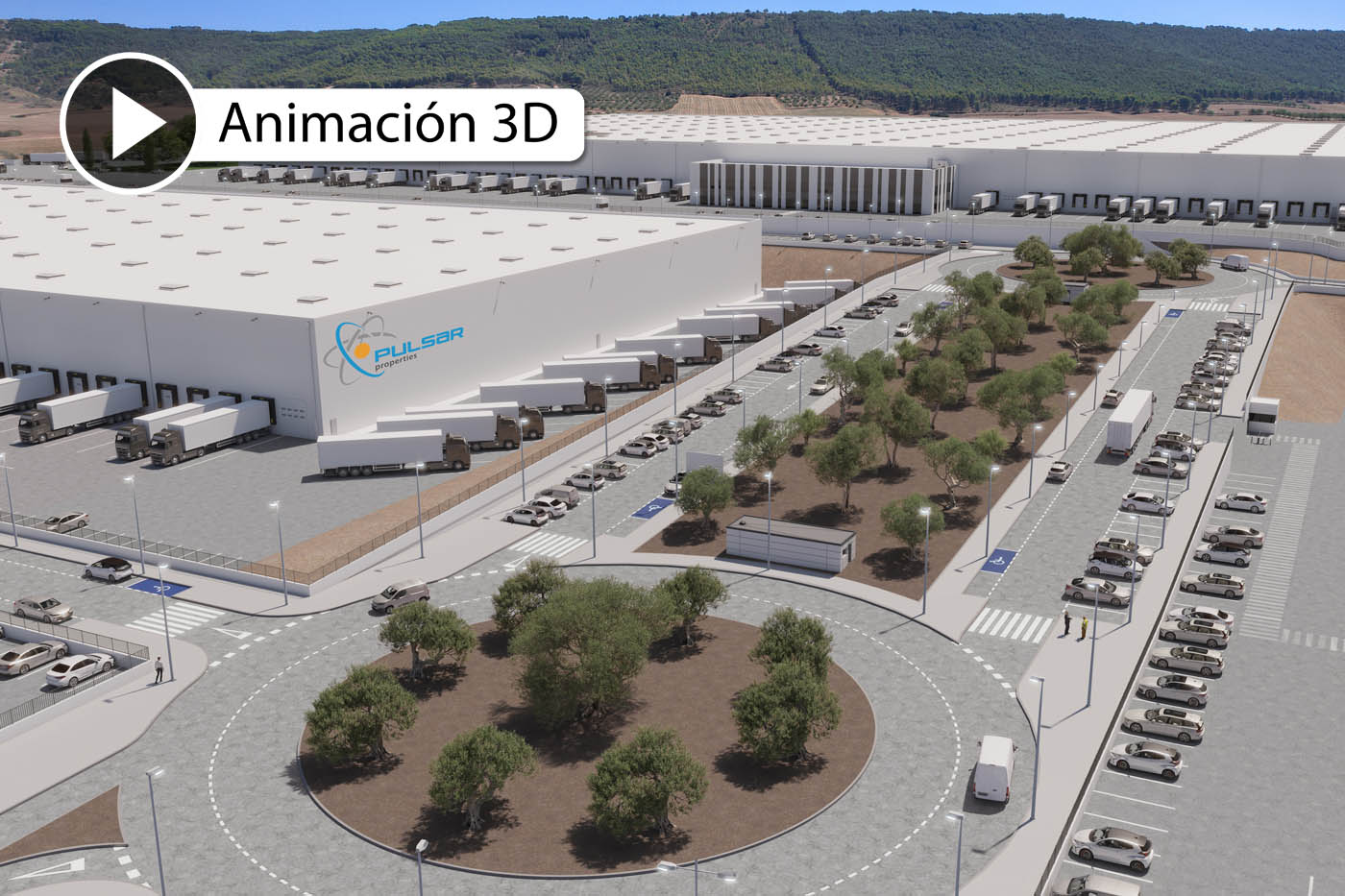 Renders 3D de un gran parque logístico en Guadalajara