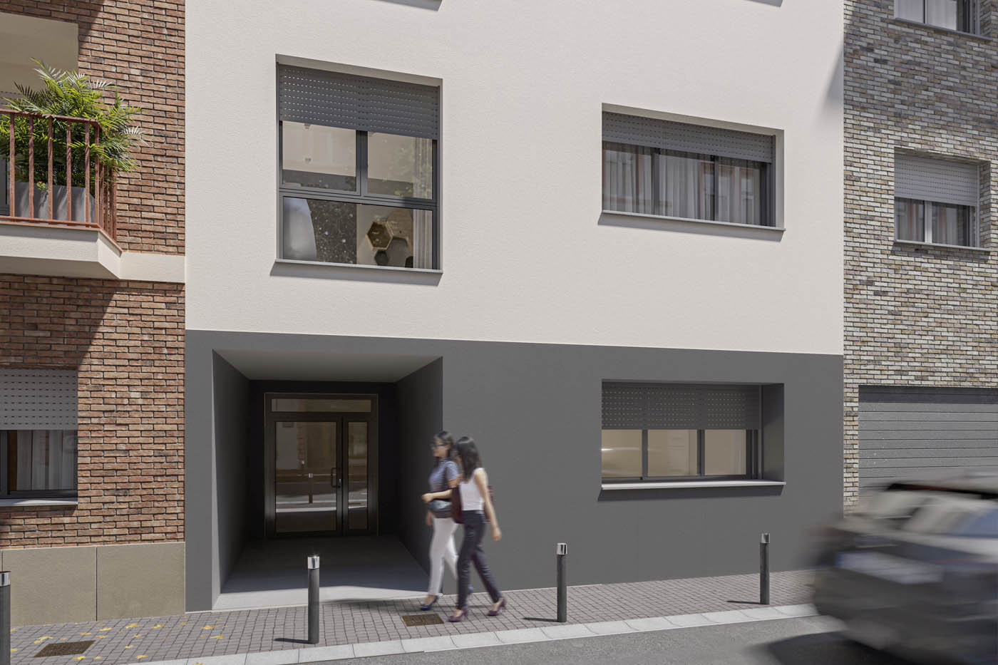 Renders 3D de un edificio residencial en Madrid