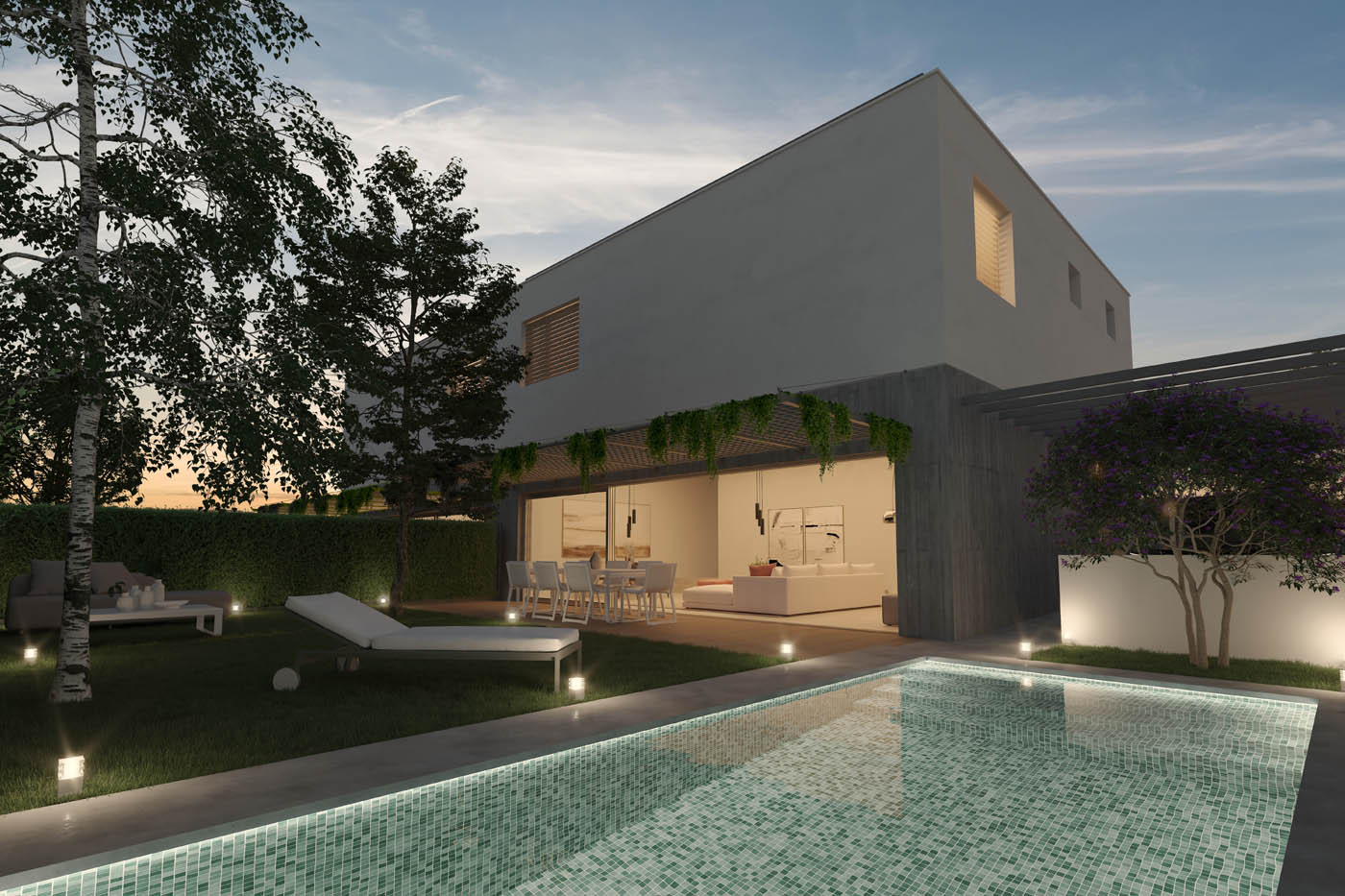 Render 3D de una vivienda en Pozuelo de Alarcón, Madrid