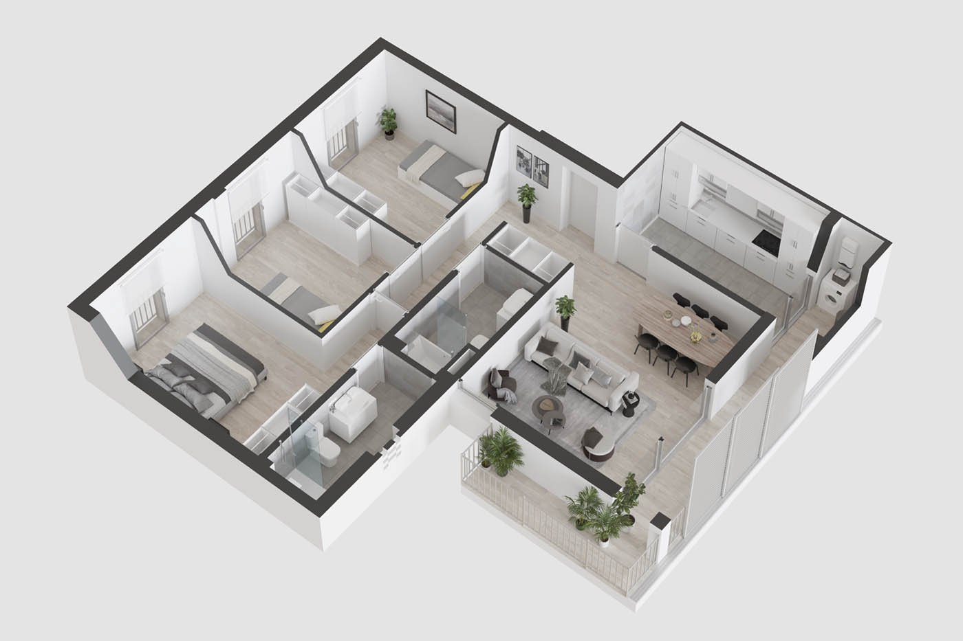 Planos comerciales de viviendas 3D