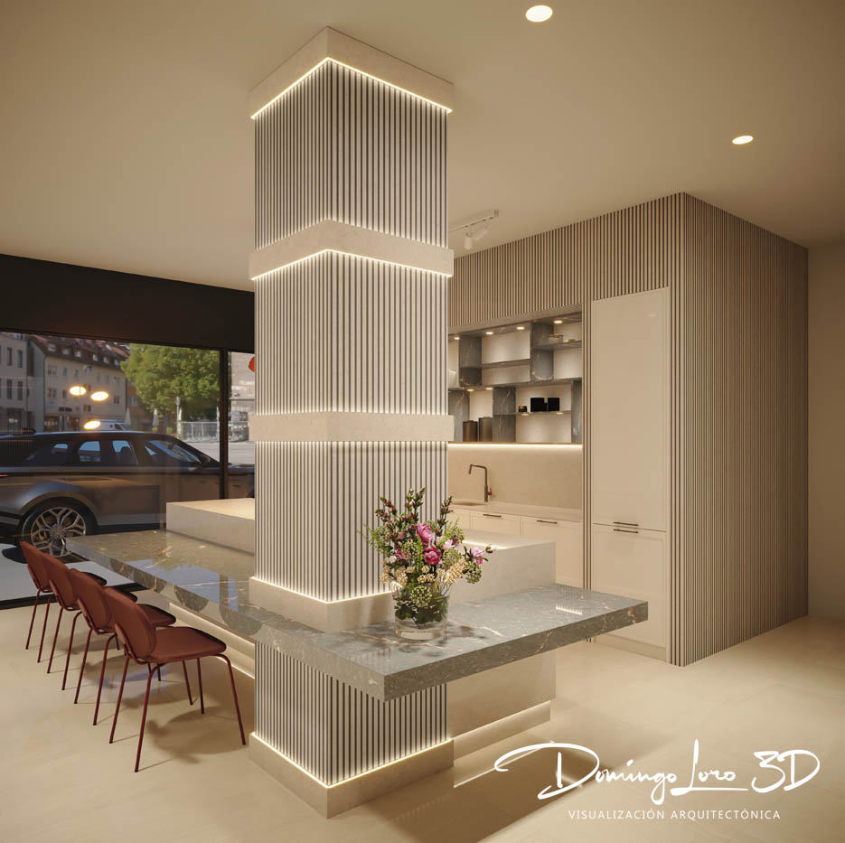 Render 3D fotorrealista de interiorismo
