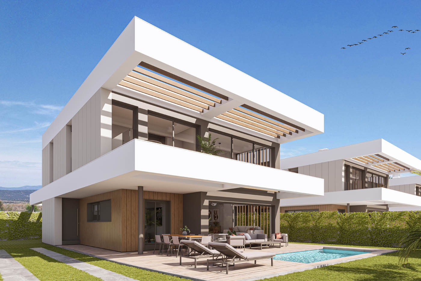 Renders 3D viviendas en urbanización Los Satélites, Majadahonda