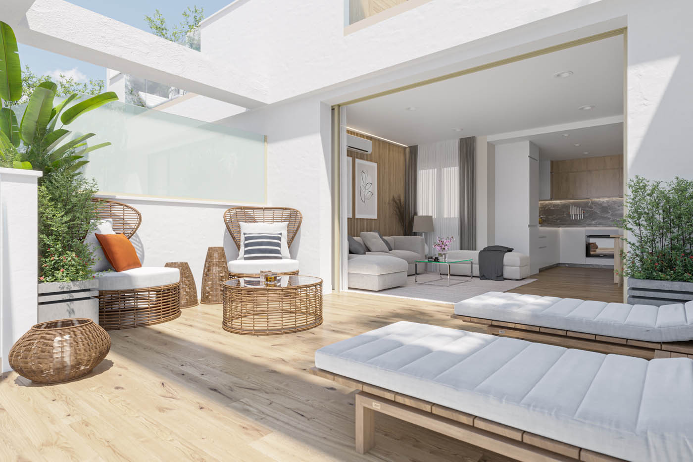 Renders 3D de interiores promoción inmobiliaria en Tenerife