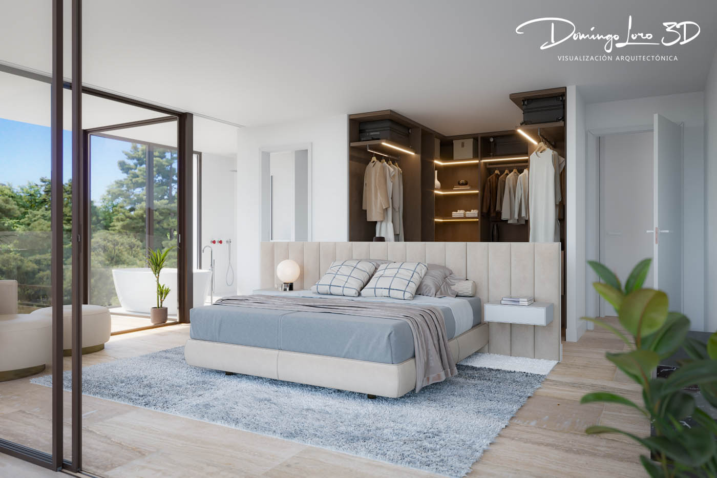 Render 3D de una vivienda unifamiliar