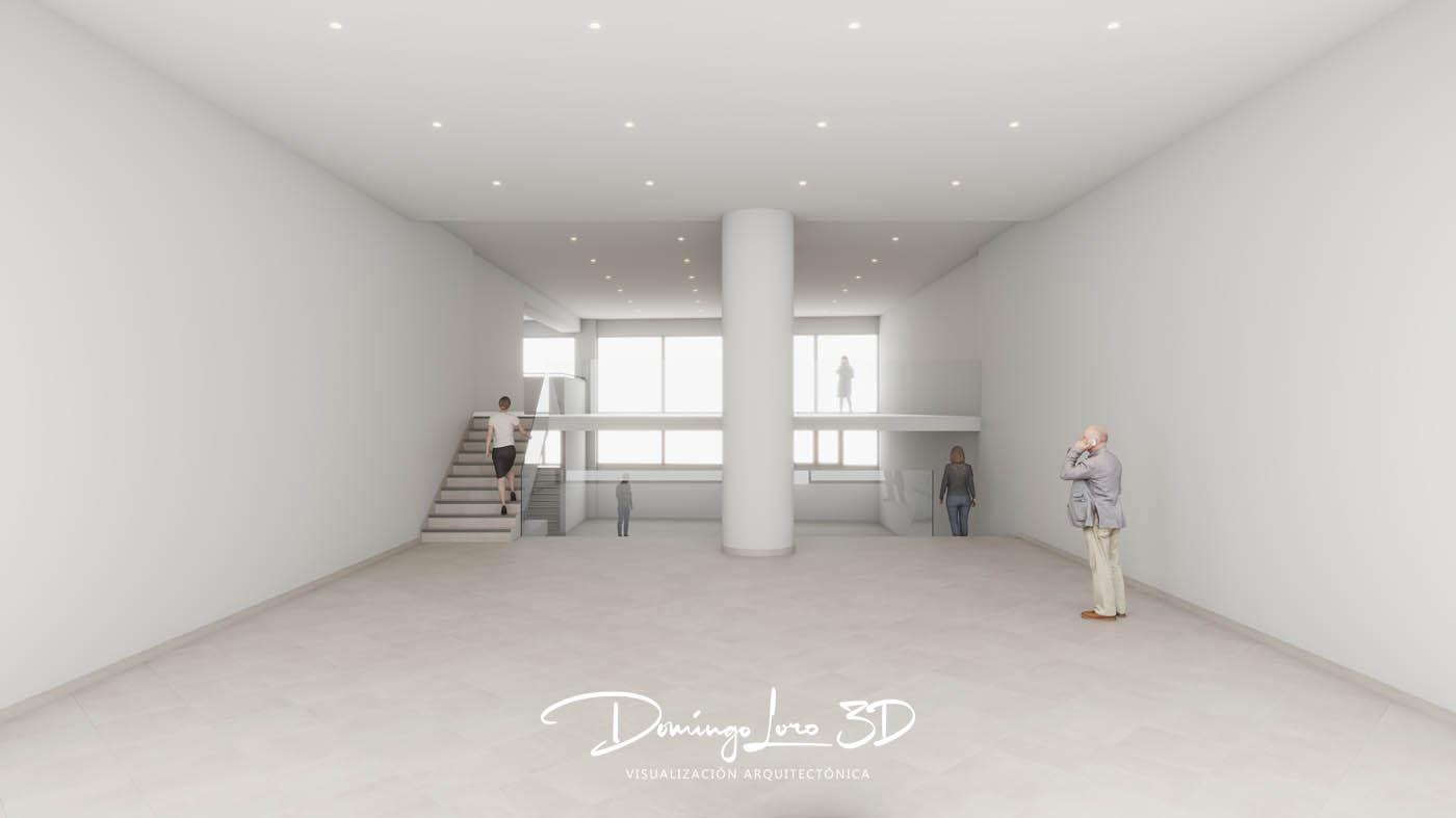 Infografía 3D de un local comercial