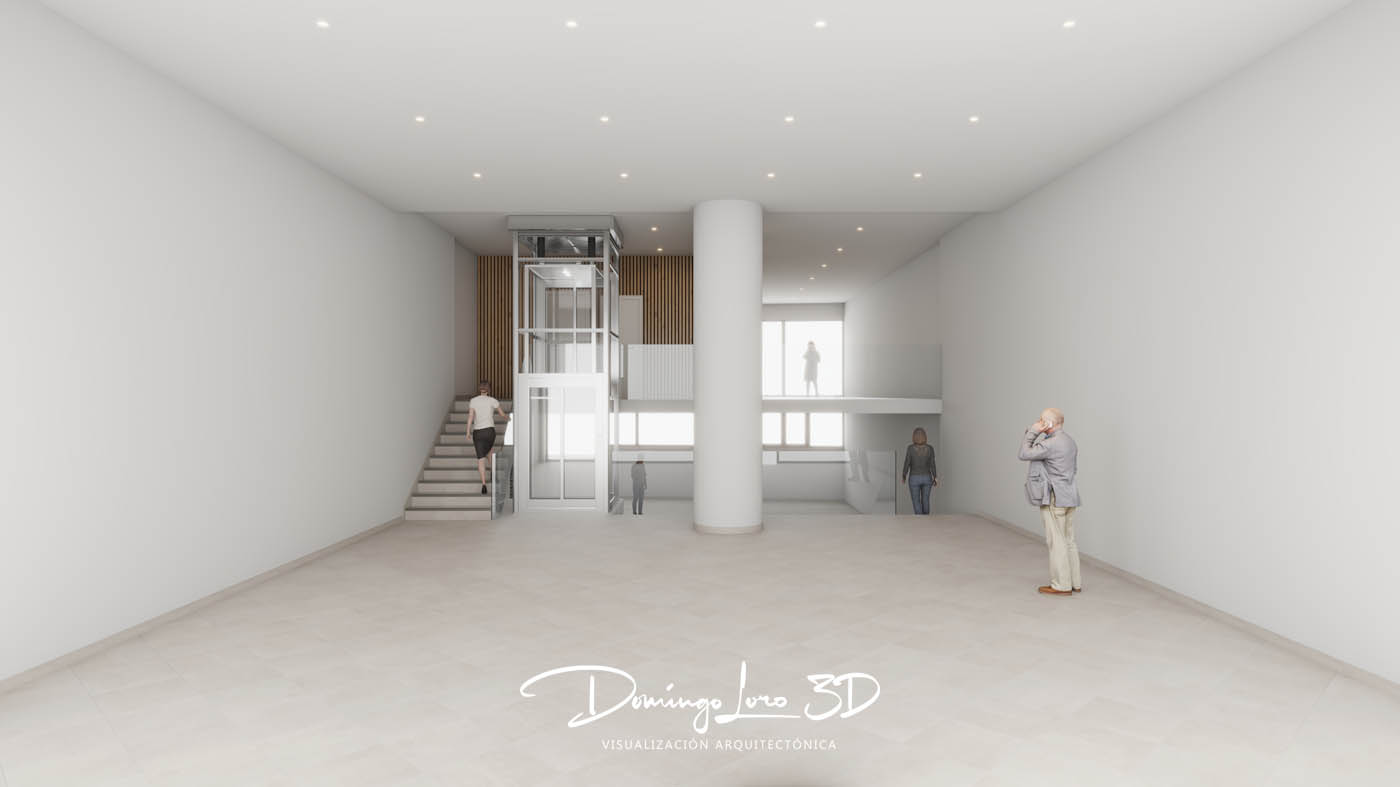 Infografía 3D de un local comercial