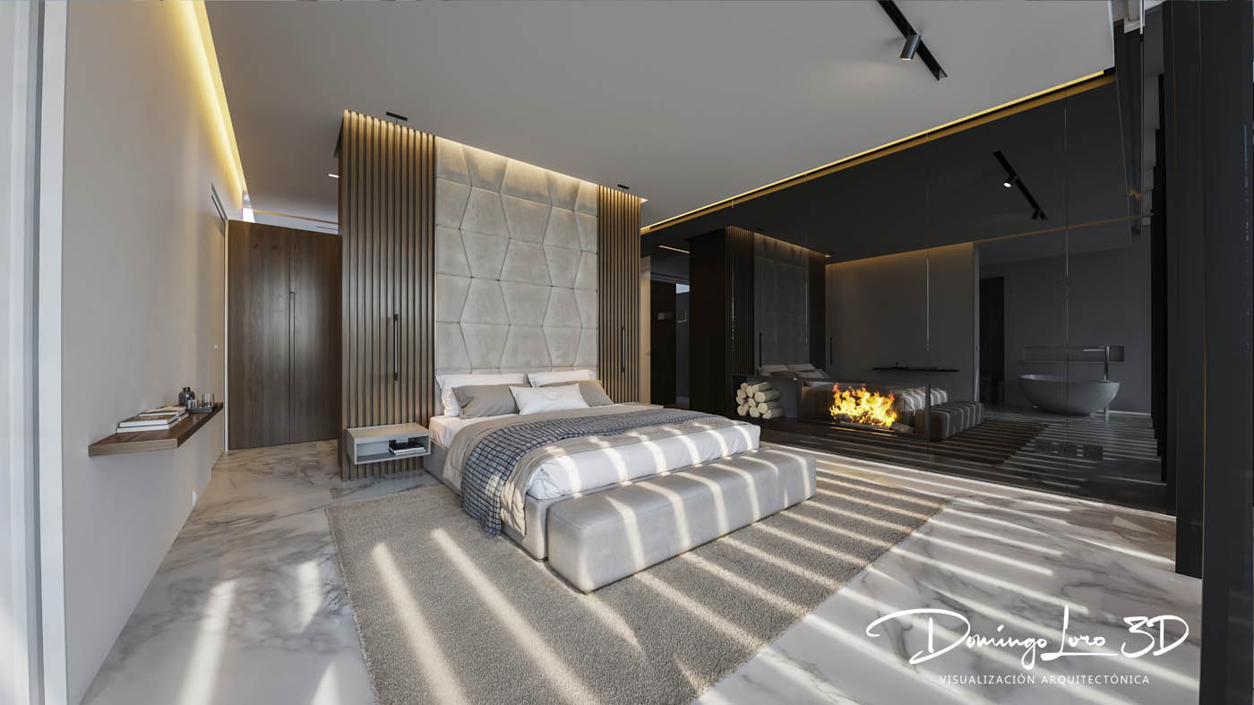 Render 3D de una vivienda unifamiliar