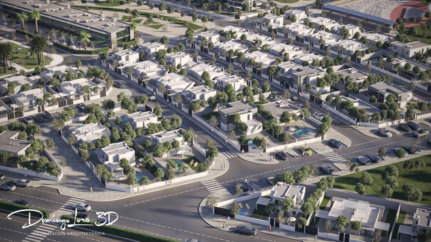 Render 3D de un resort