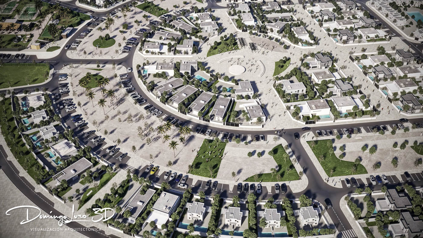 Render 3D de un resort