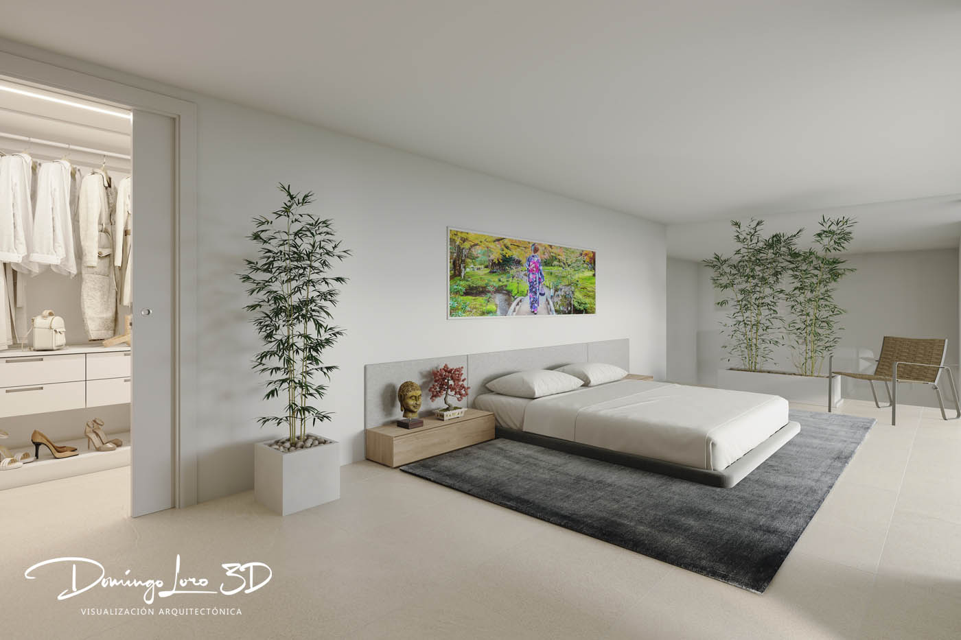 Infografía 3D de una vivienda en planta baja