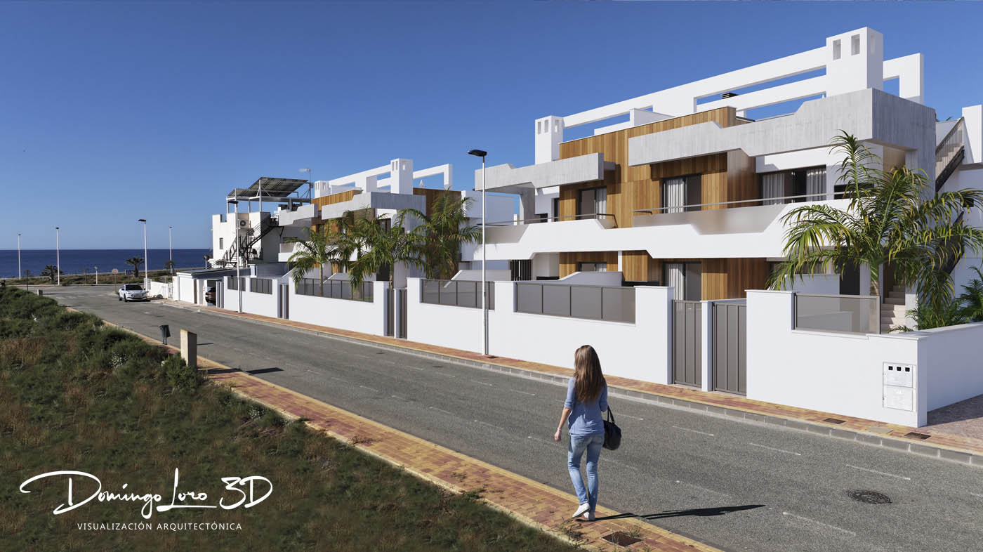 Render 3D de una promoción inmobiliaria