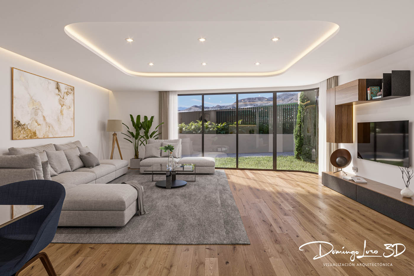 Vista interior de una villa de lujo