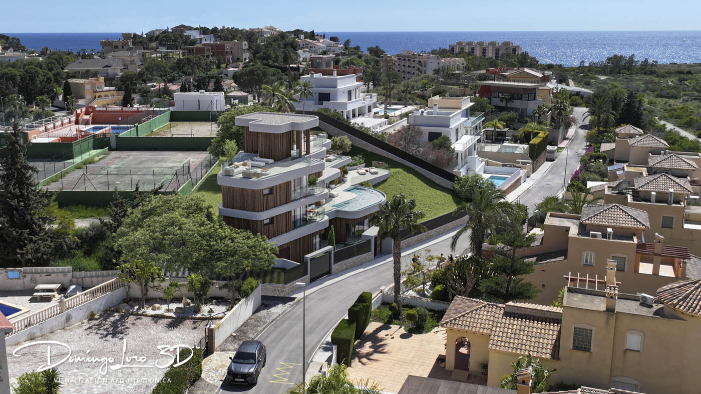 Vista villa de lujo