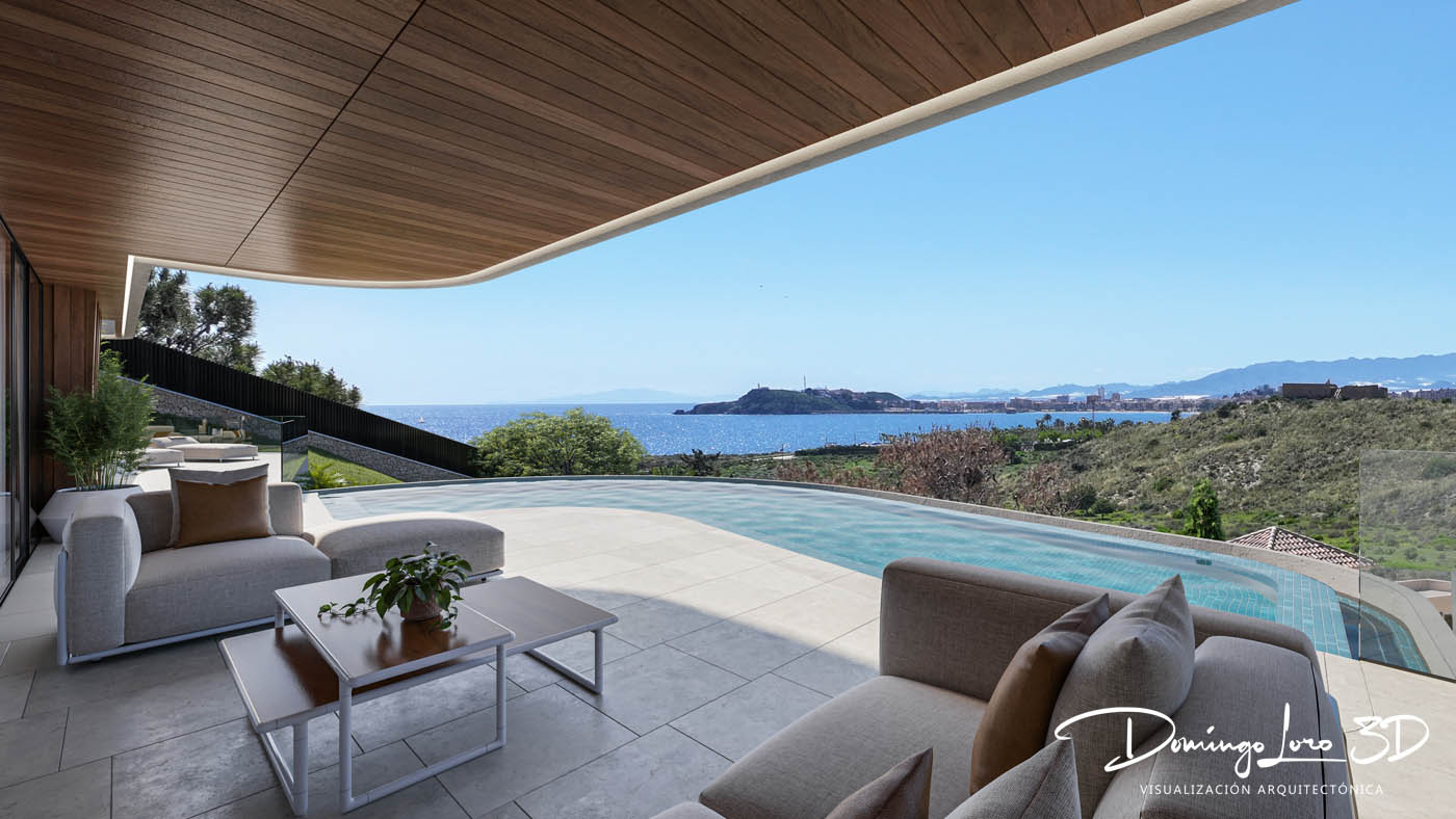 Vista villa de lujo