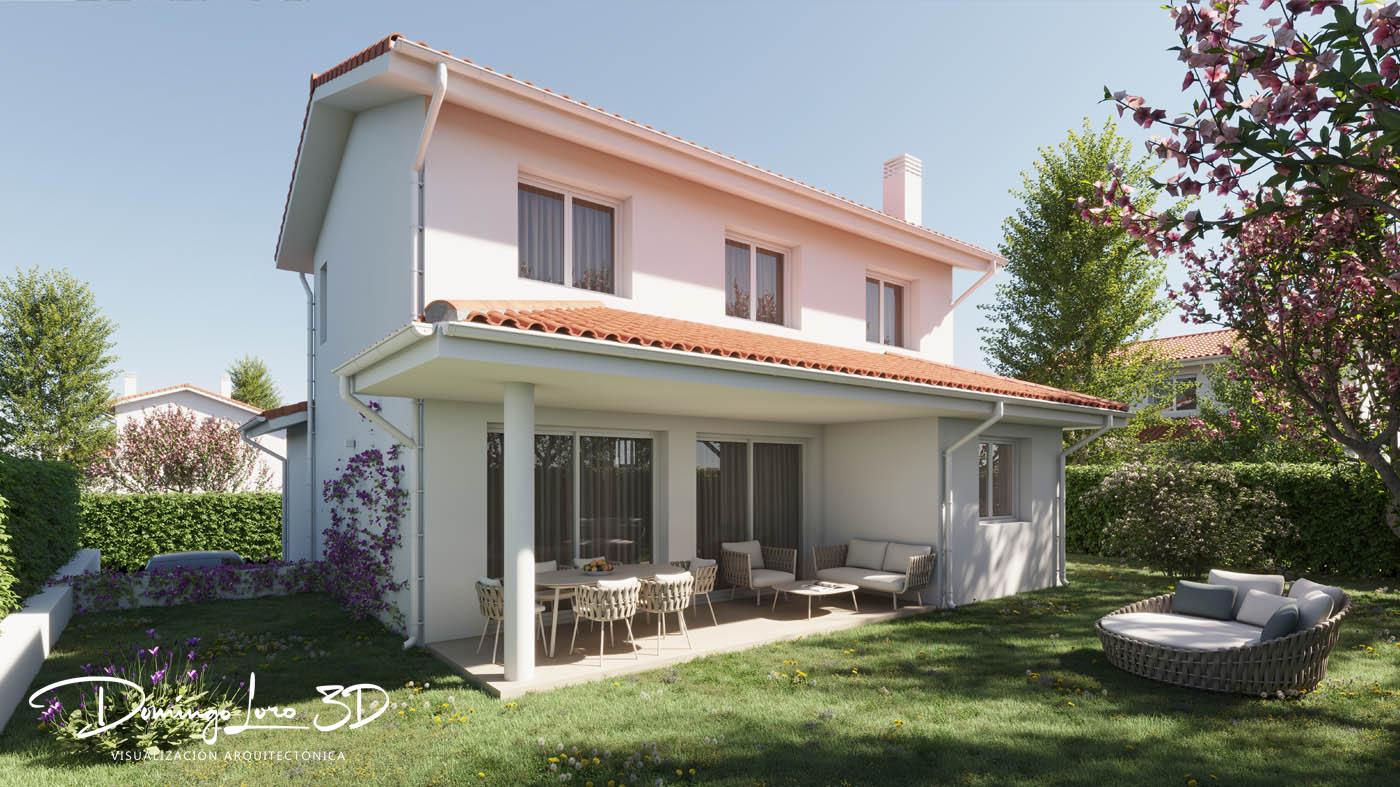 Render 3D de una vivienda