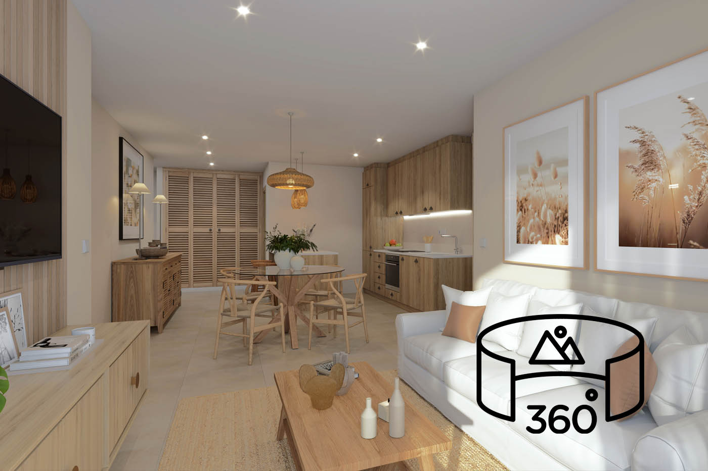 Tour virtual 360 con infografía 3D para viviendas turísticas