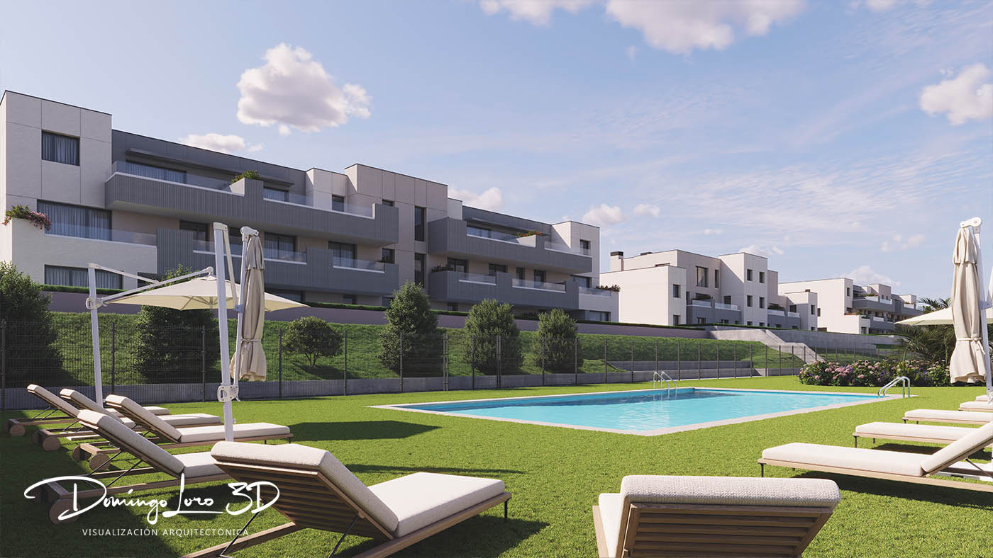 Render 3D espacio interior