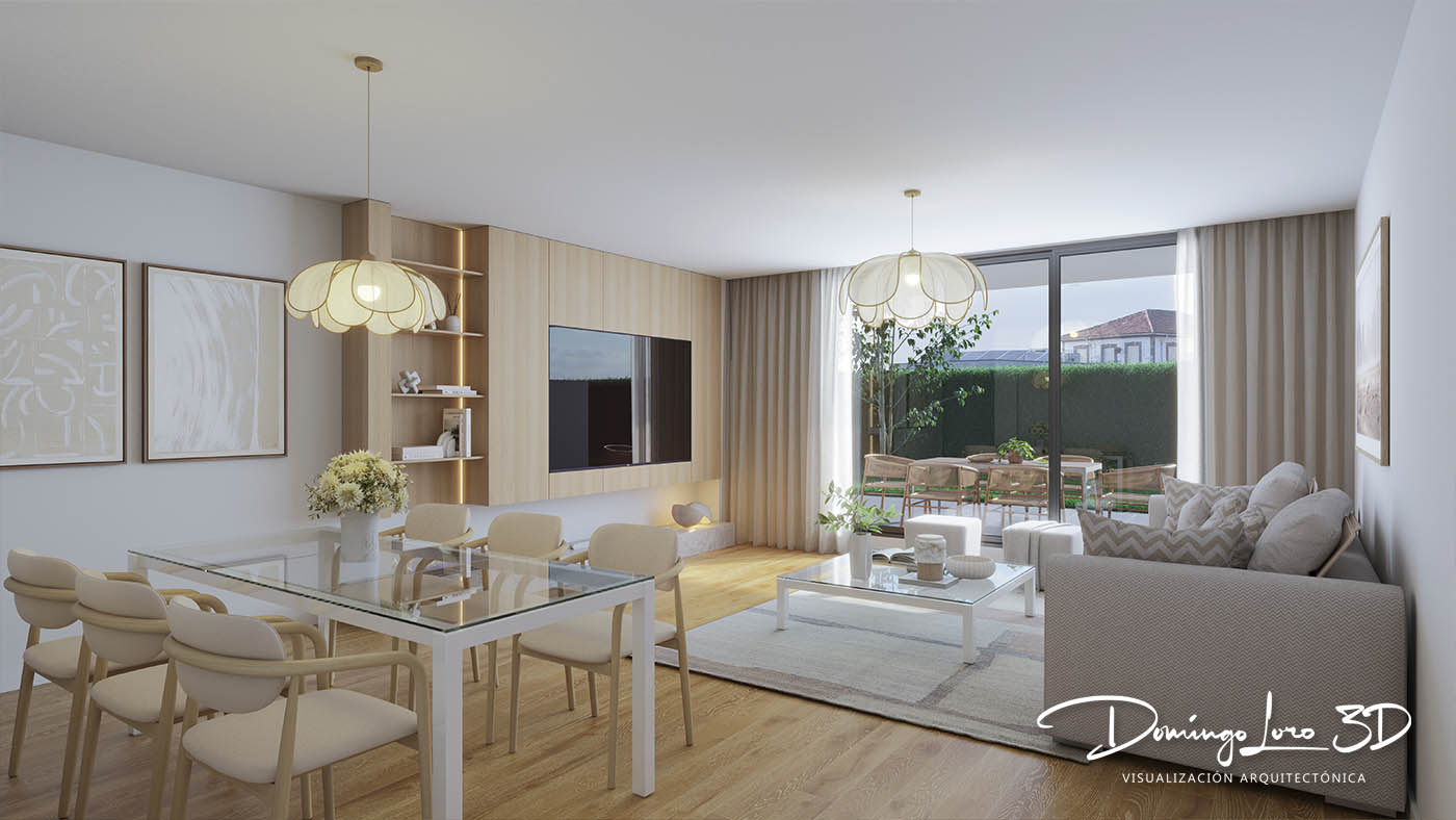 Render 3D espacio interior