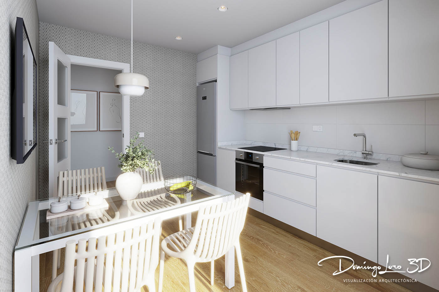 Render 3D espacio interior