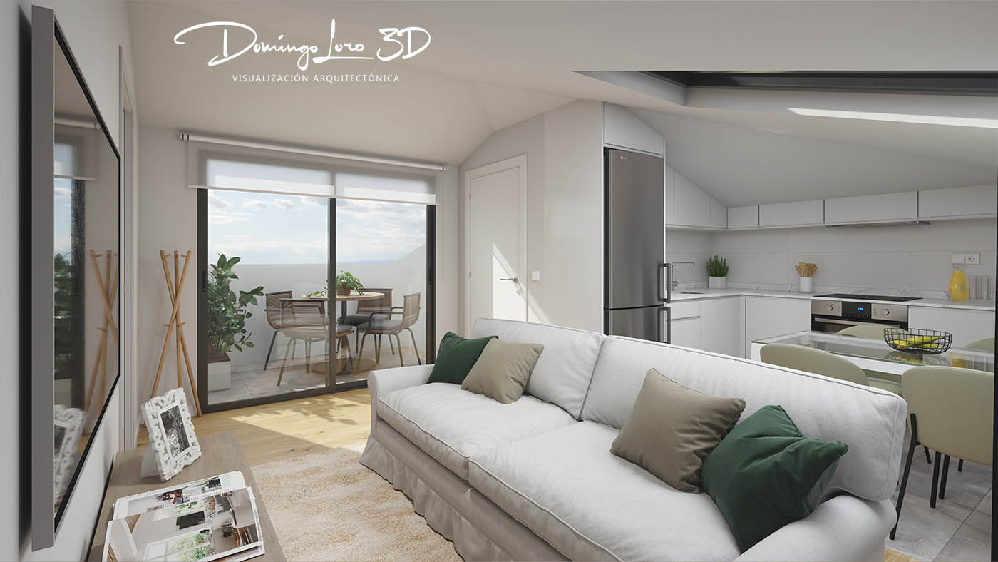 Render 3D espacio interior