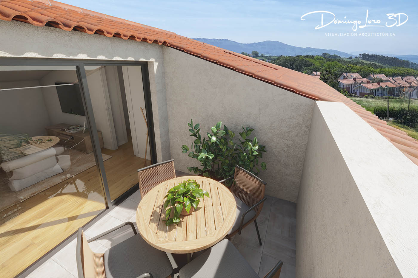 Render 3D espacio interior