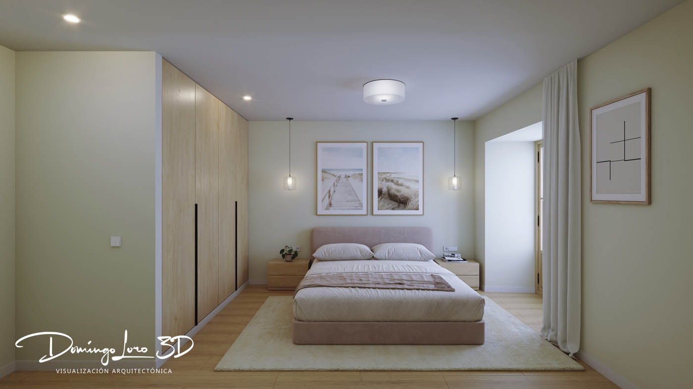 Render 3D local reconvertido a vivienda