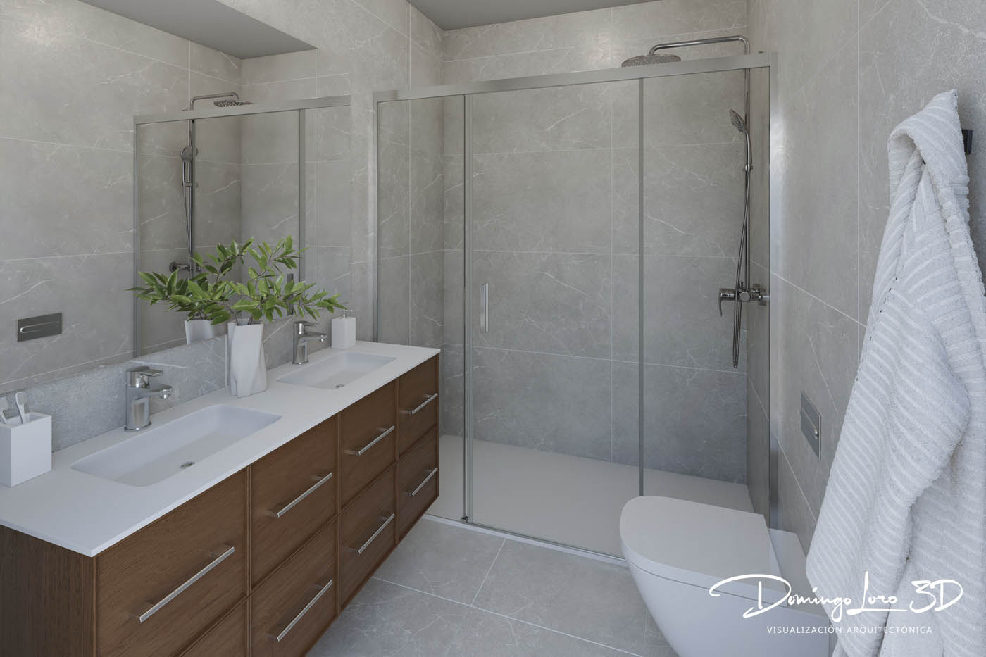 Render 3D local reconvertido a vivienda