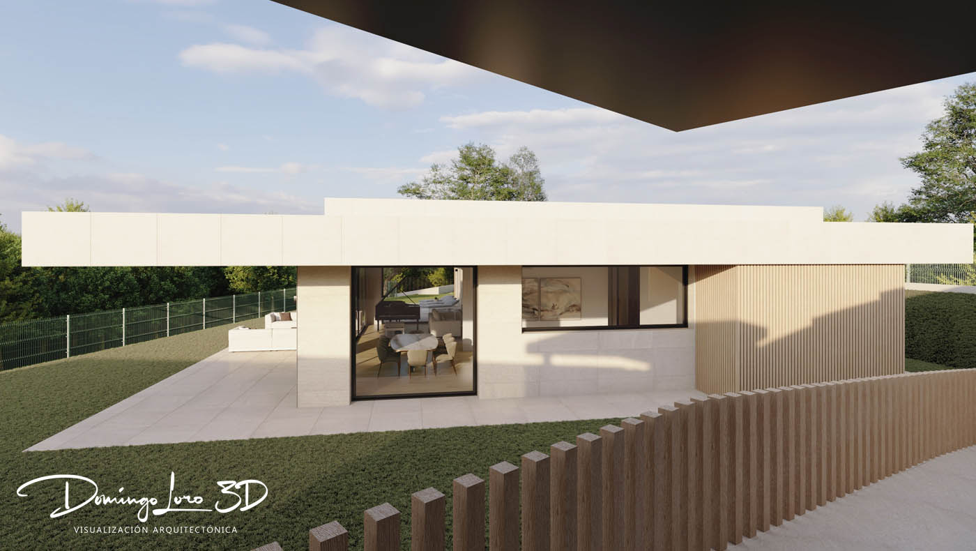 Render 3D de una vivienda en Bizkaia