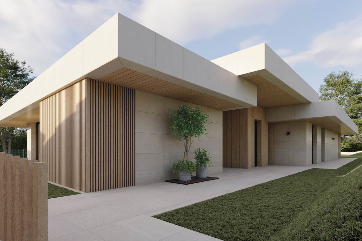 Infografía 3D de una vivienda unifamiliar en Bizkaia