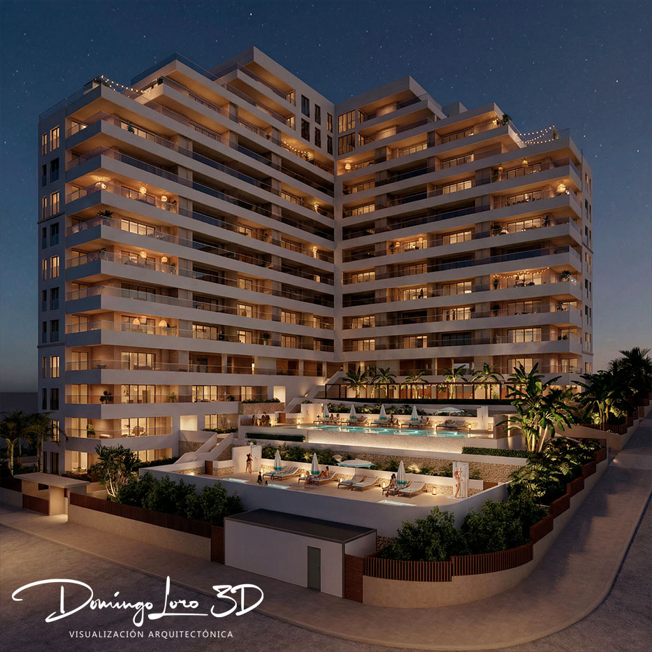 Render 3D de un edificio