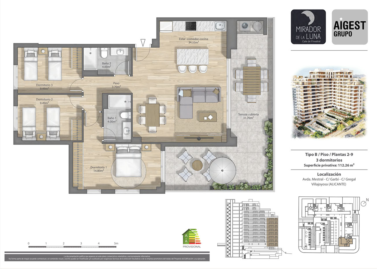 Plano comercial a color 2D