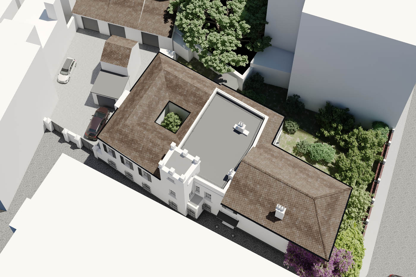 Render 3D de la rehabilitación de un edificio en Gibraltar
