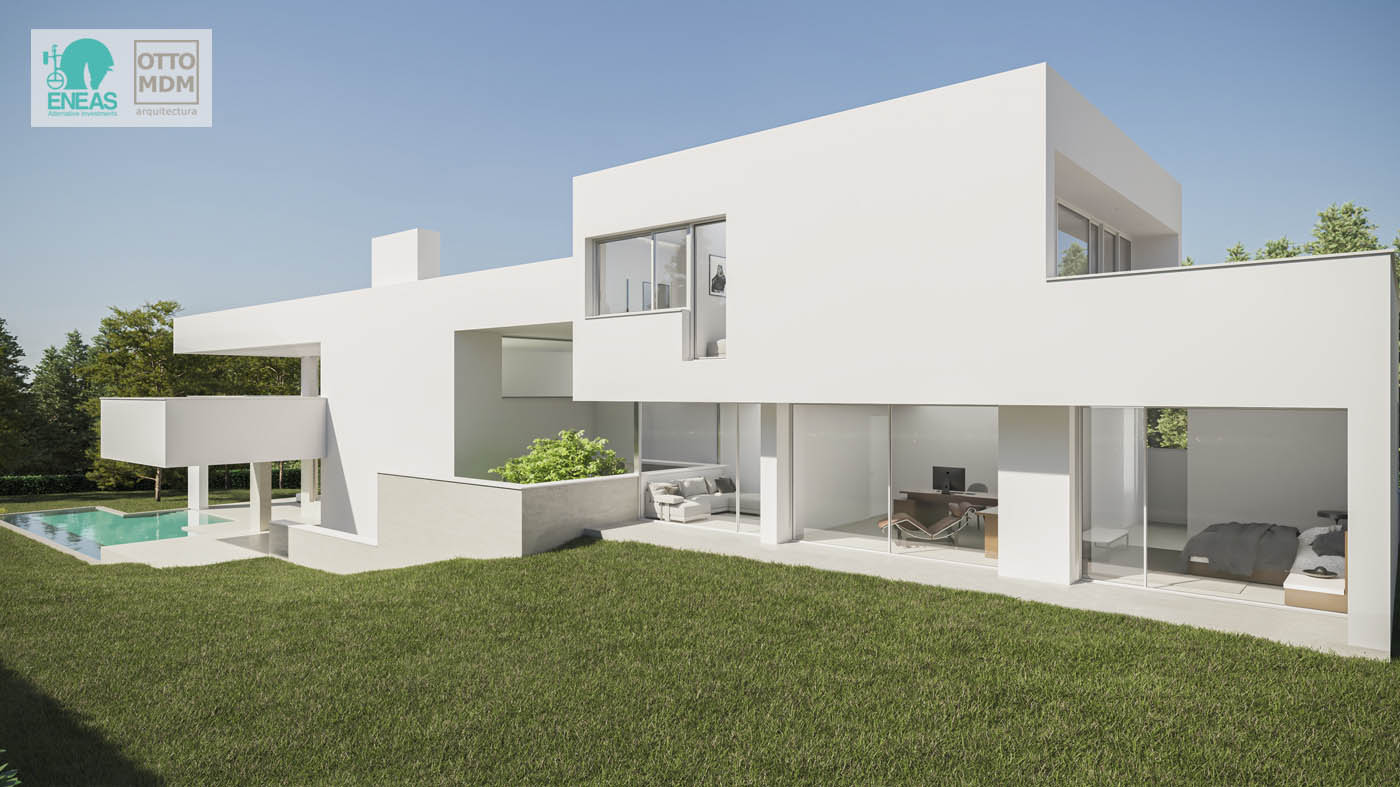 Render 3D de una vivienda exclusiva en Madrid