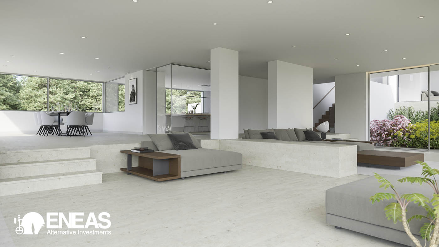 Render 3D de una vivienda exclusiva en Somosaguas, Madrid